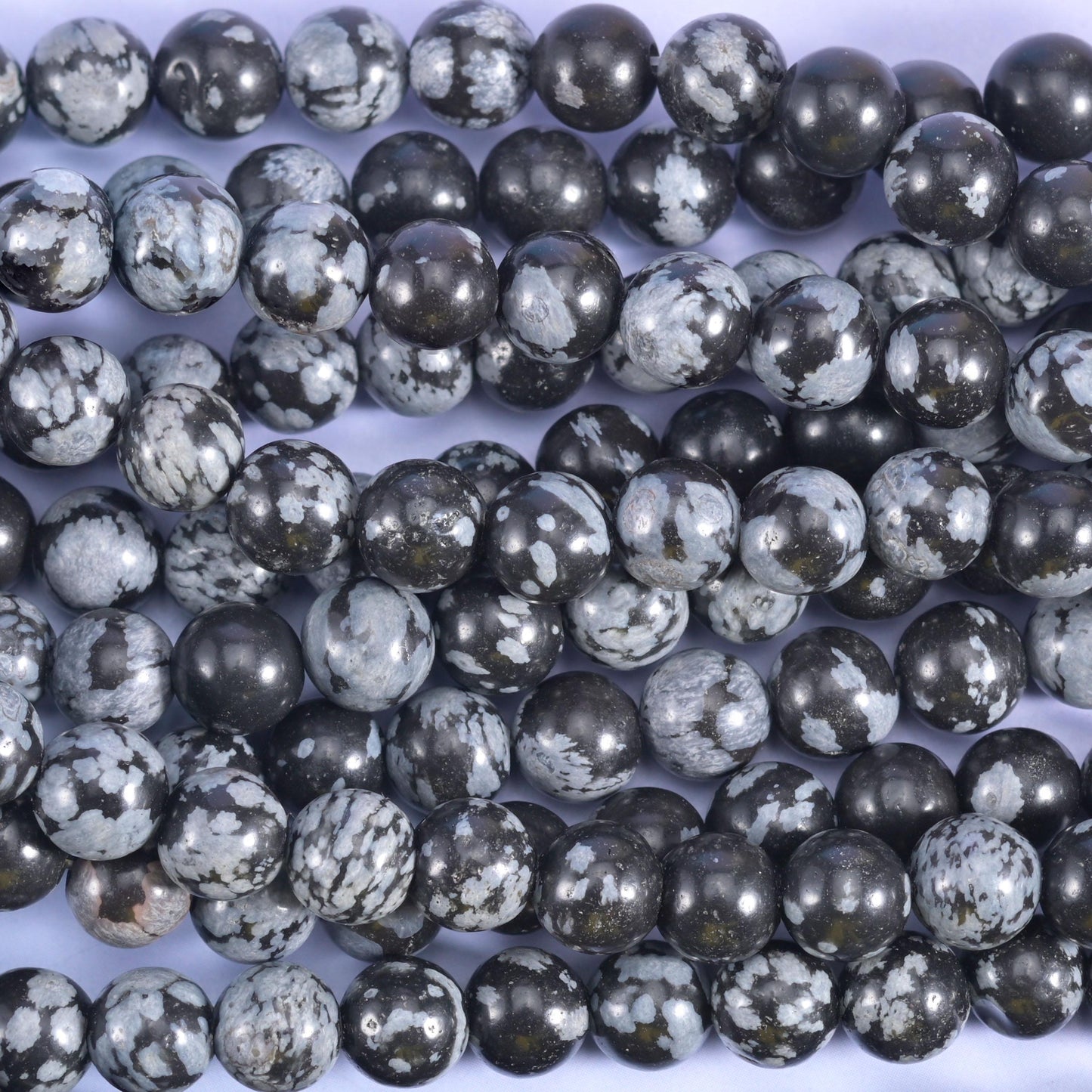 Snowflake Jasper Smooth Round Beads