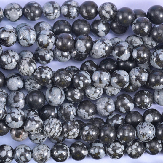 Snowflake Jasper Smooth Round Beads