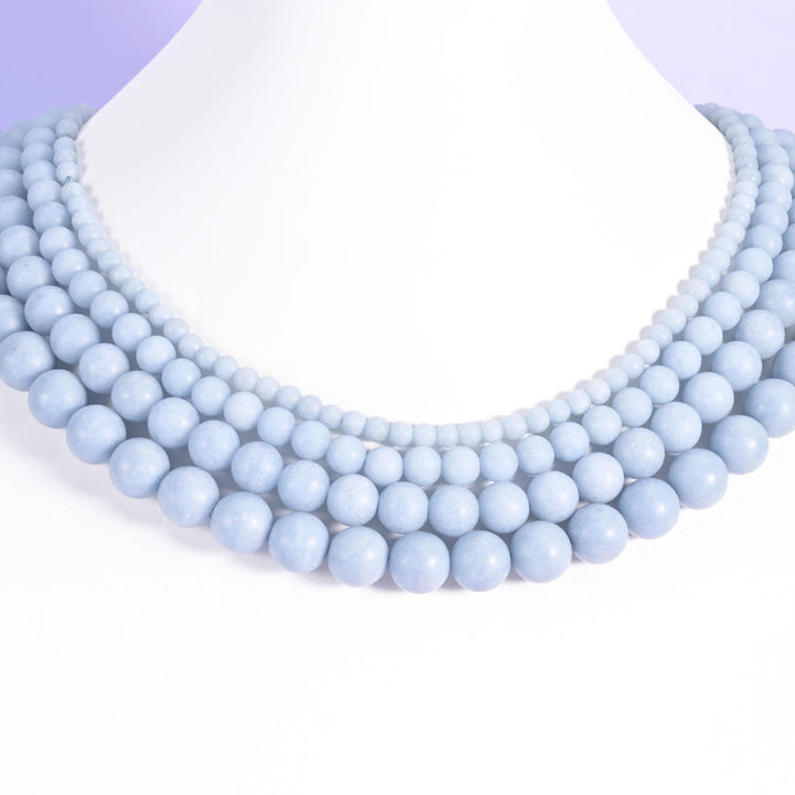 Angelite Matte Round Beads 4mm 6mm 8mm 10mm Jewelry Making 15 Inch Strand