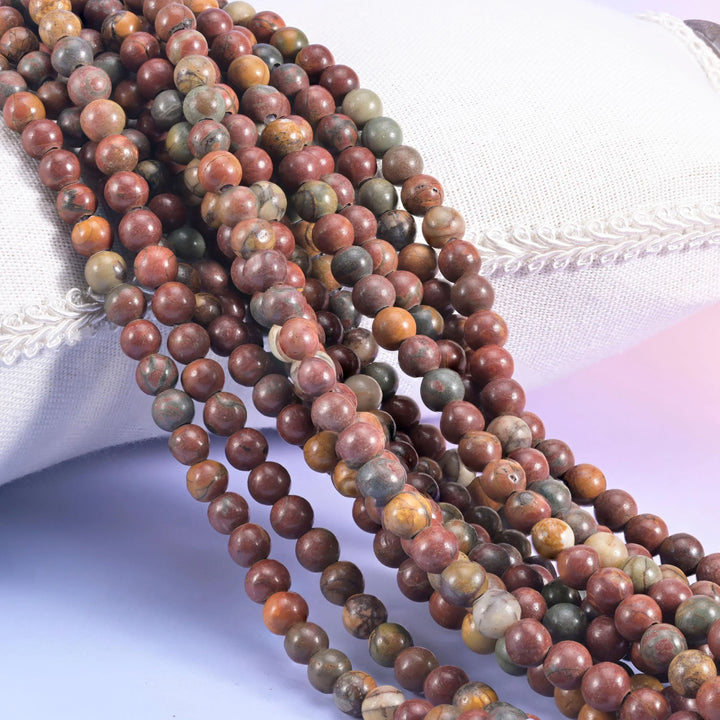 2-2.5mm Hole Red Howlite Smooth Round Beads 6mm 8mm 10mm Jewelry Making 8 Inch Strand