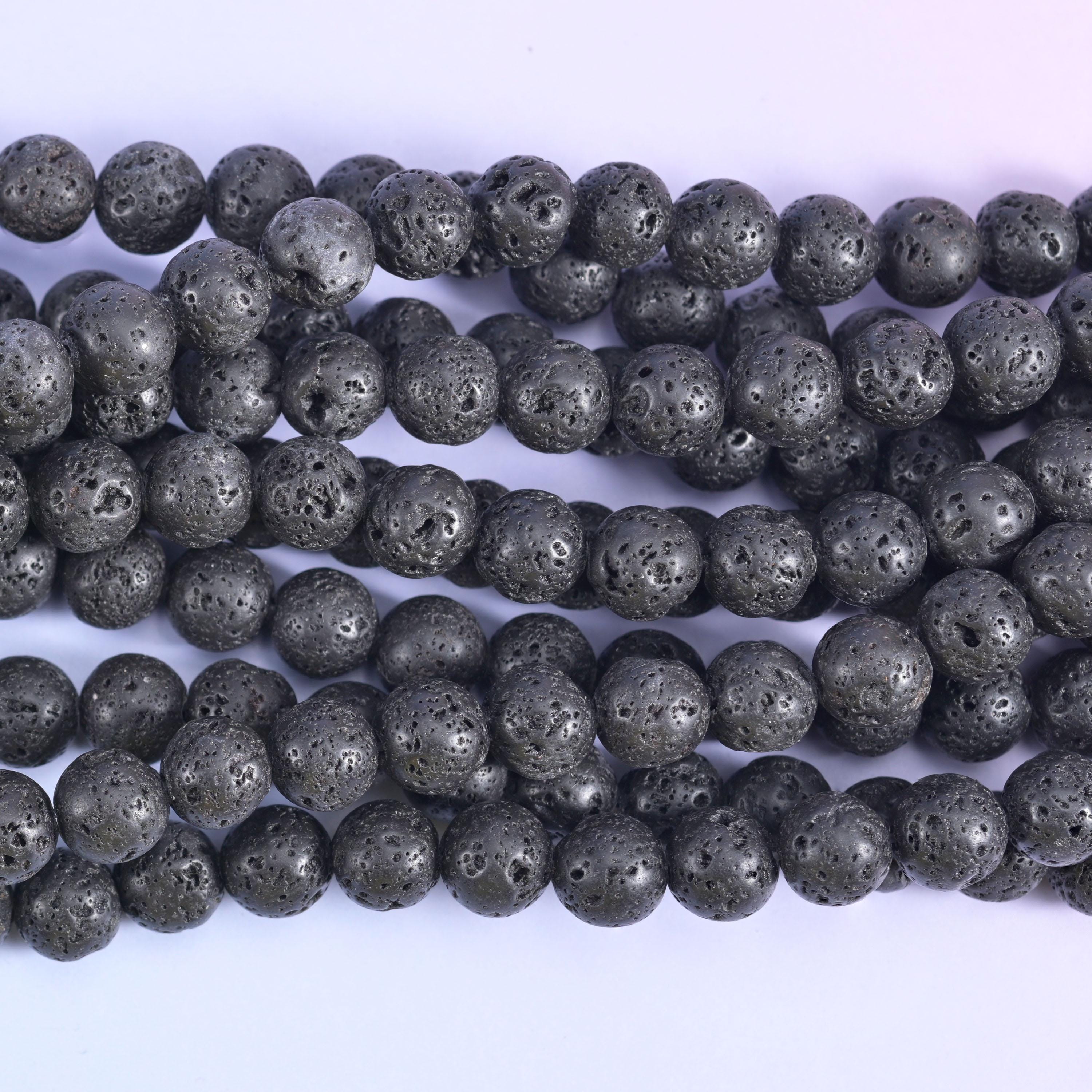 Lava Rock Beads for Jewelry Making – Smooth Round Strands