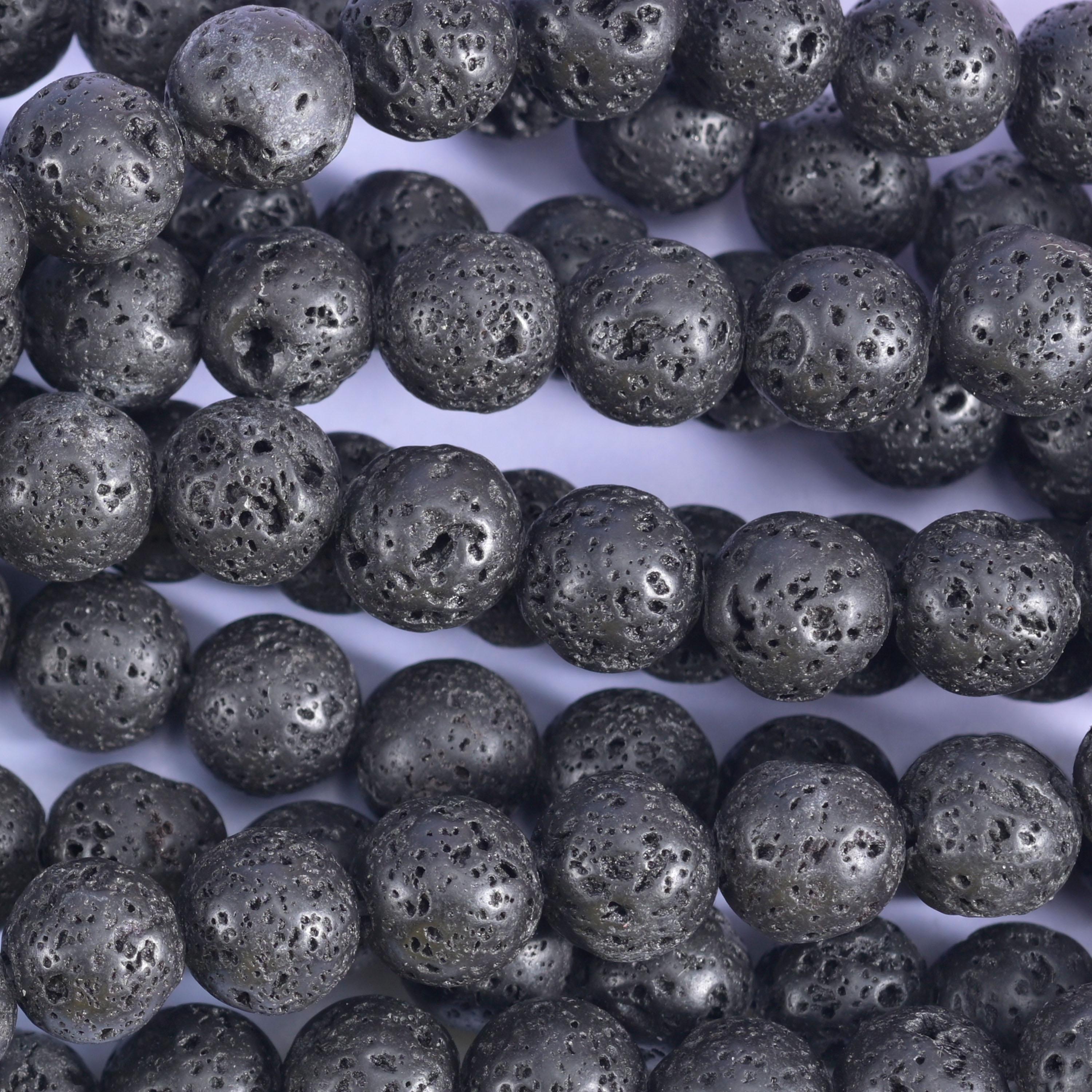 Lava Rock Beads for Jewelry Making – Smooth Round Strands