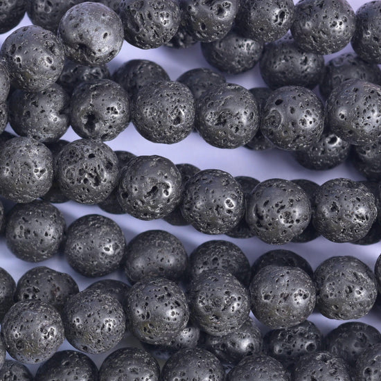 Lava Rock Beads for Jewelry Making – Smooth Round Strands