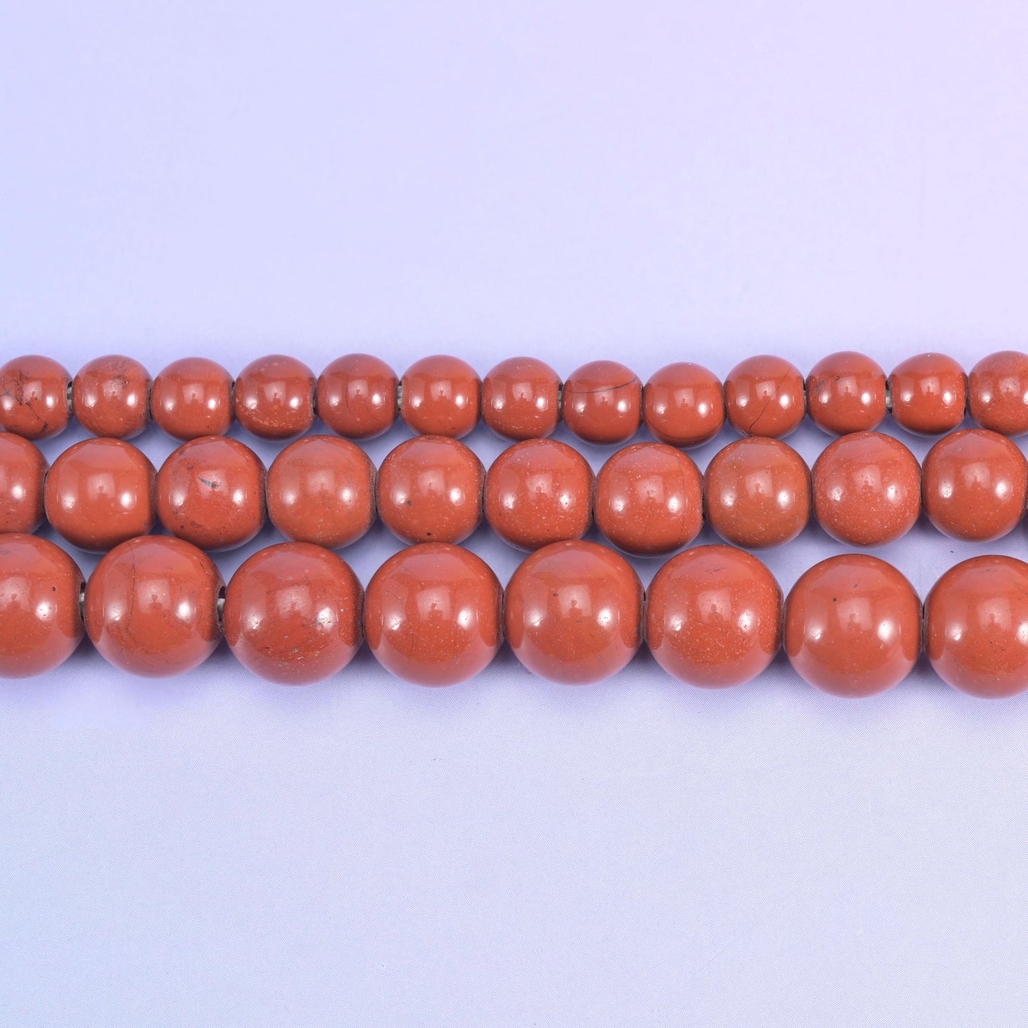2-2.5mm Hole Red Jasper Smooth Round Beads 6mm 8mm 10mm Jewelry Making 8 Inch Strand