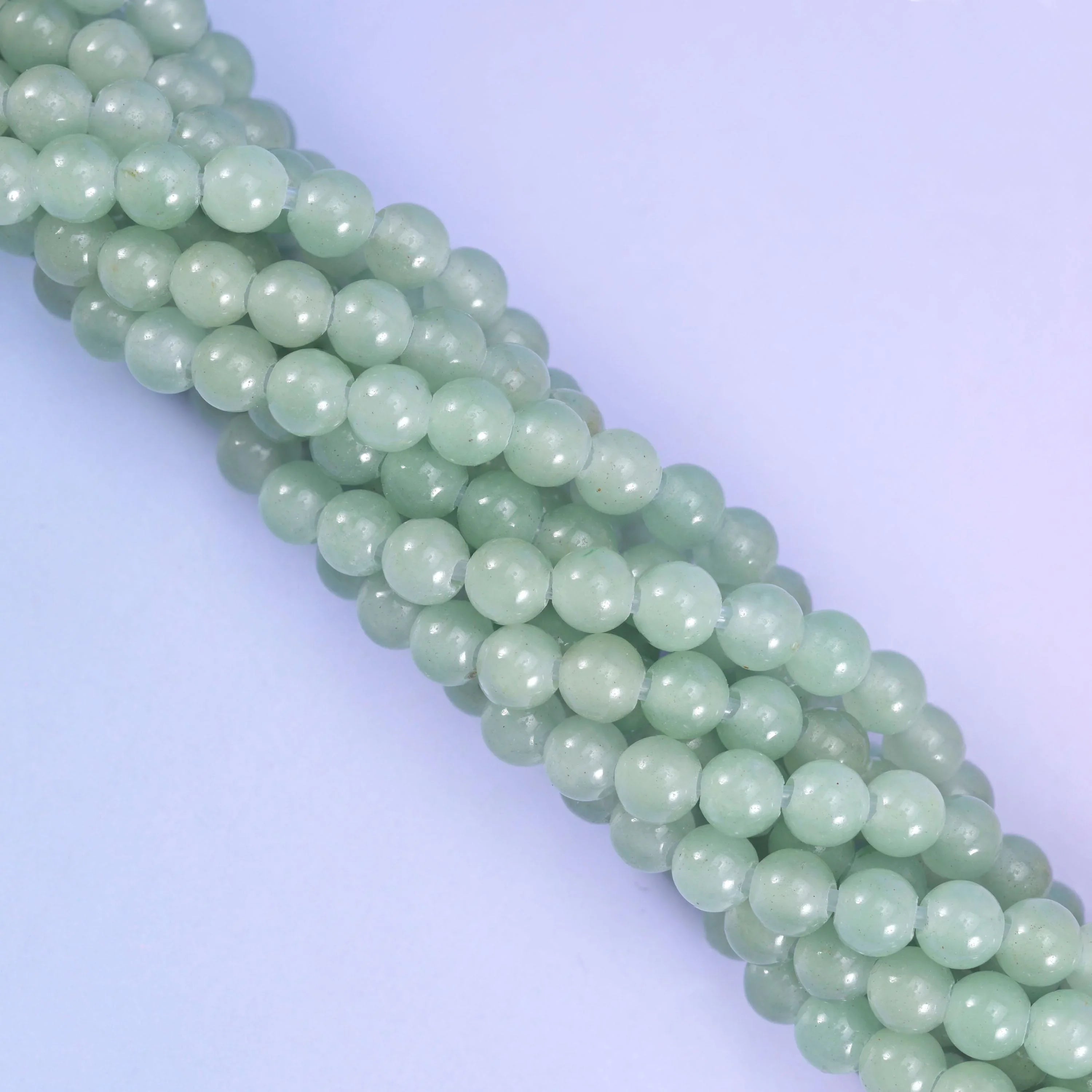 2-2.5mm Hole Green Aventurine Smooth Round Beads 6mm 8mm 10mm Jewelry Making 8 Inch Strand