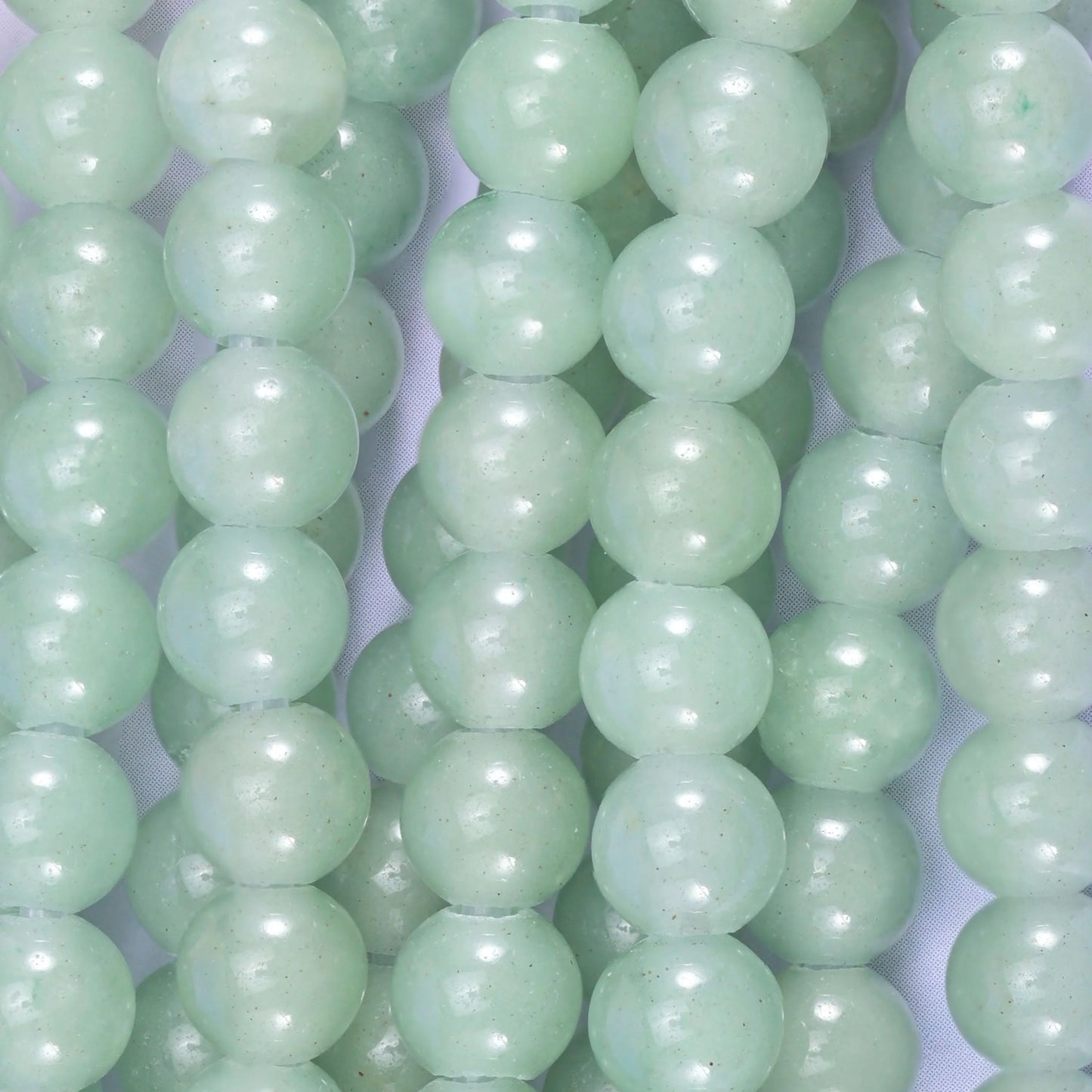 2-2.5mm Hole Green Aventurine Smooth Round Beads 6mm 8mm 10mm Jewelry Making 8 Inch Strand