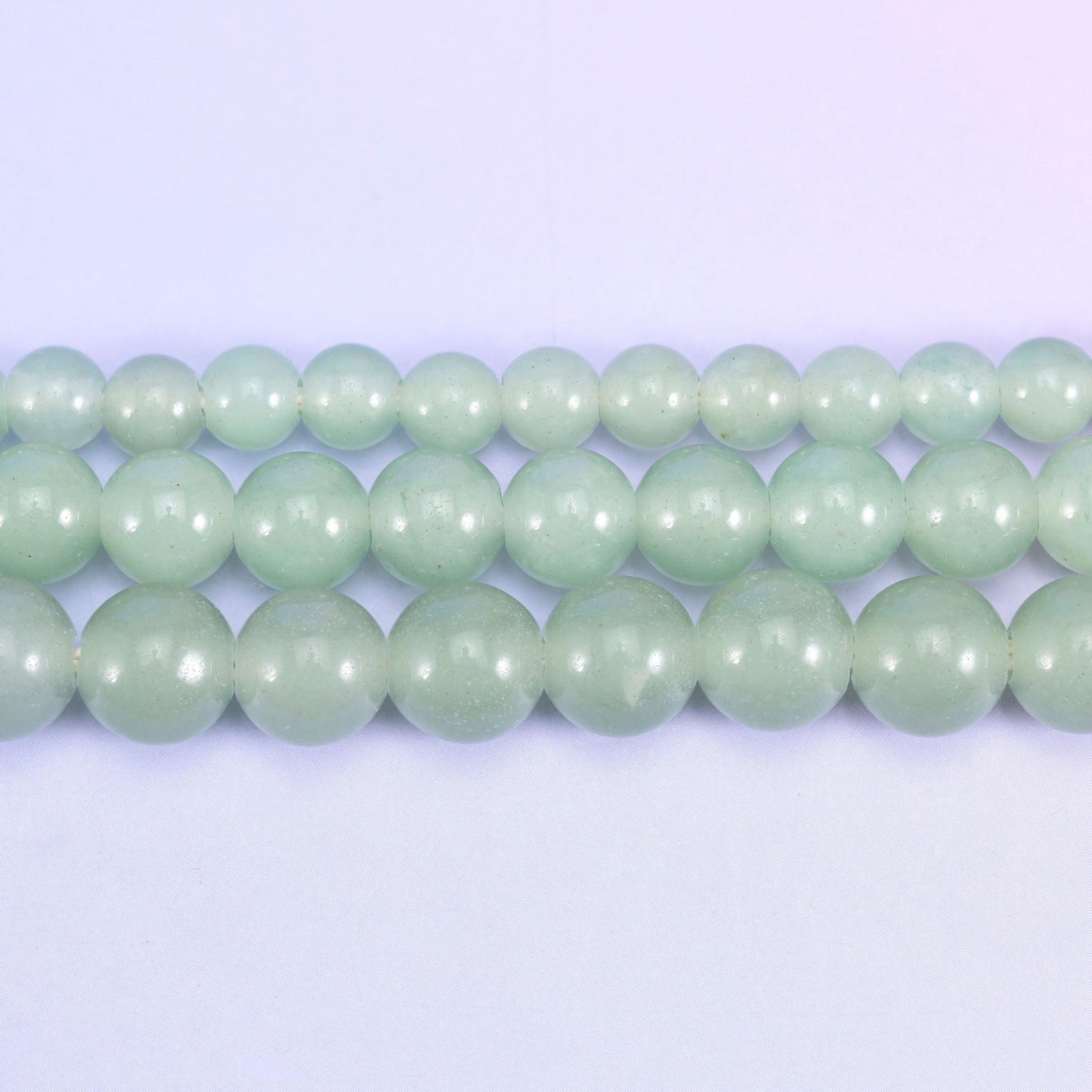 2-2.5mm Hole Green Aventurine Smooth Round Beads 6mm 8mm 10mm Jewelry Making 8 Inch Strand