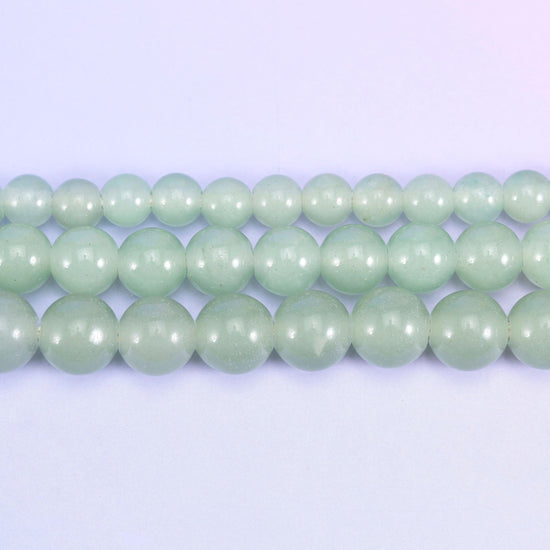 2-2.5mm Hole Green Aventurine Smooth Round Beads 6mm 8mm 10mm Jewelry Making 8 Inch Strand