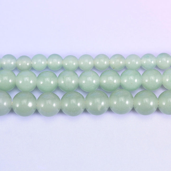 2-2.5mm Hole Green Aventurine Smooth Round Beads 6mm 8mm 10mm Jewelry Making 8 Inch Strand