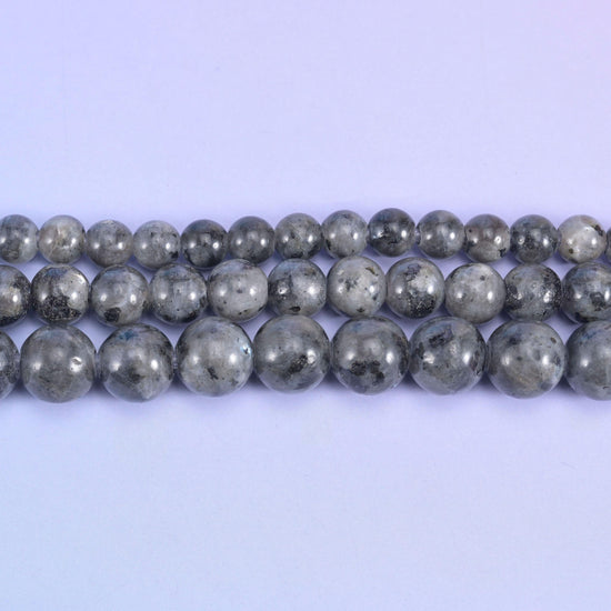 2-2.5mm Hole Larvikite Labradorite Smooth Round Beads 6mm 8mm 10mm Jewelry Making 8 Inch Strand