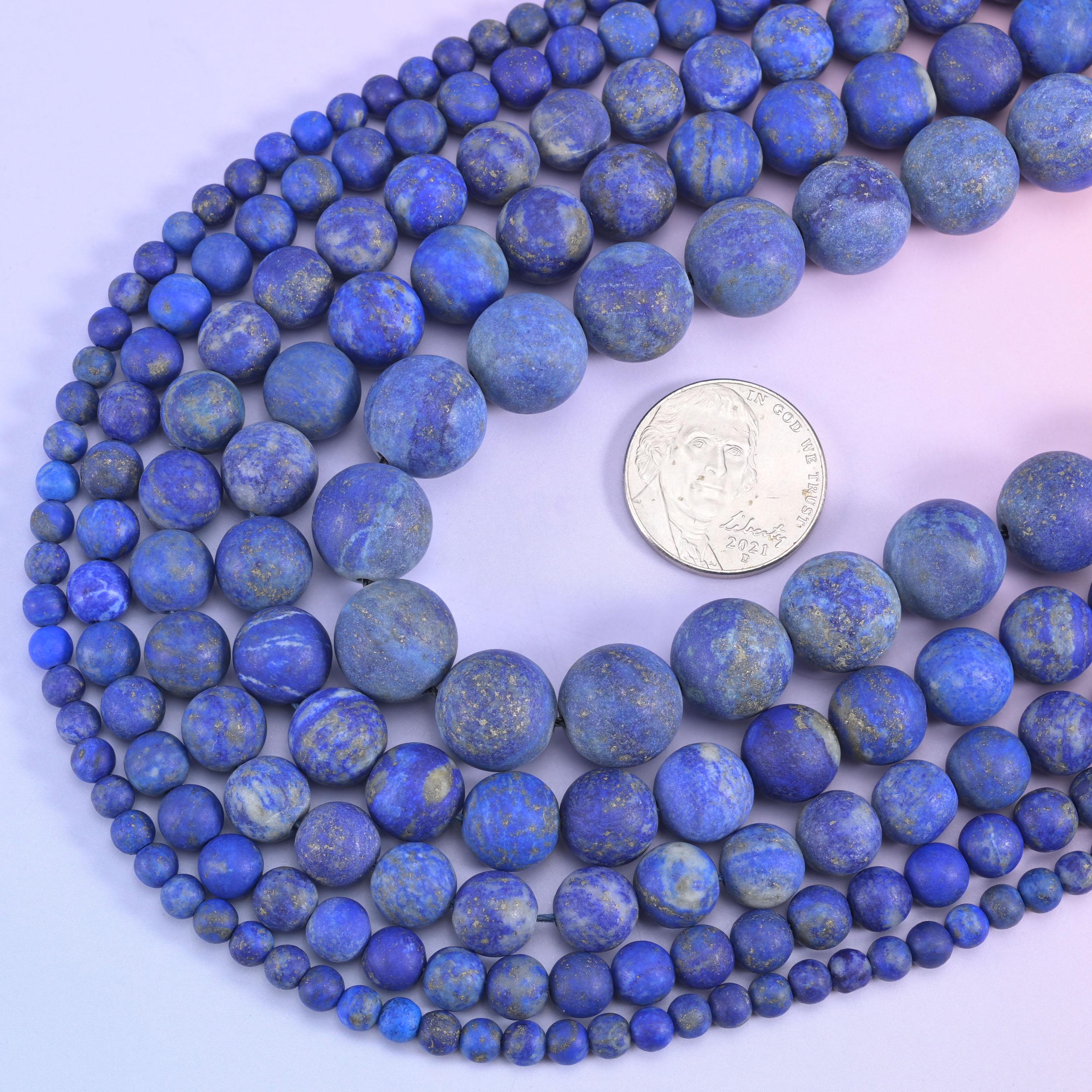 Lapis Lazuli Matte Round Beads
