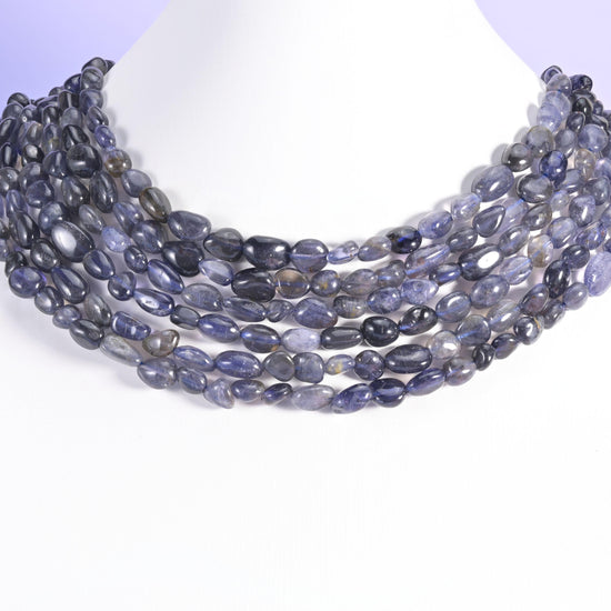 Iolite Pebble Nugget Beads 6-8mm Jewelry Making 15.5 Inch Strand