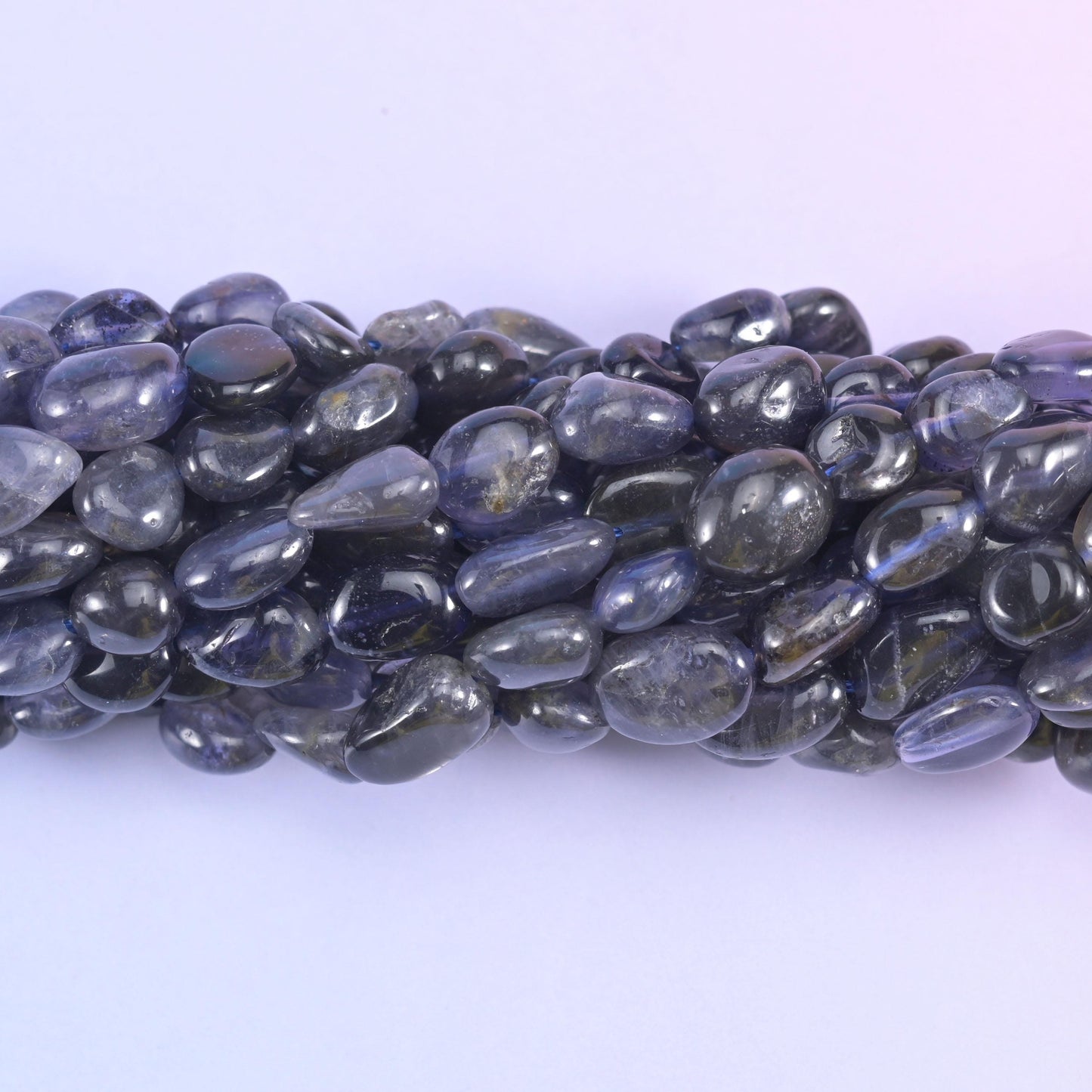 Iolite Pebble Nugget Beads 6-8mm Jewelry Making 15.5 Inch Strand