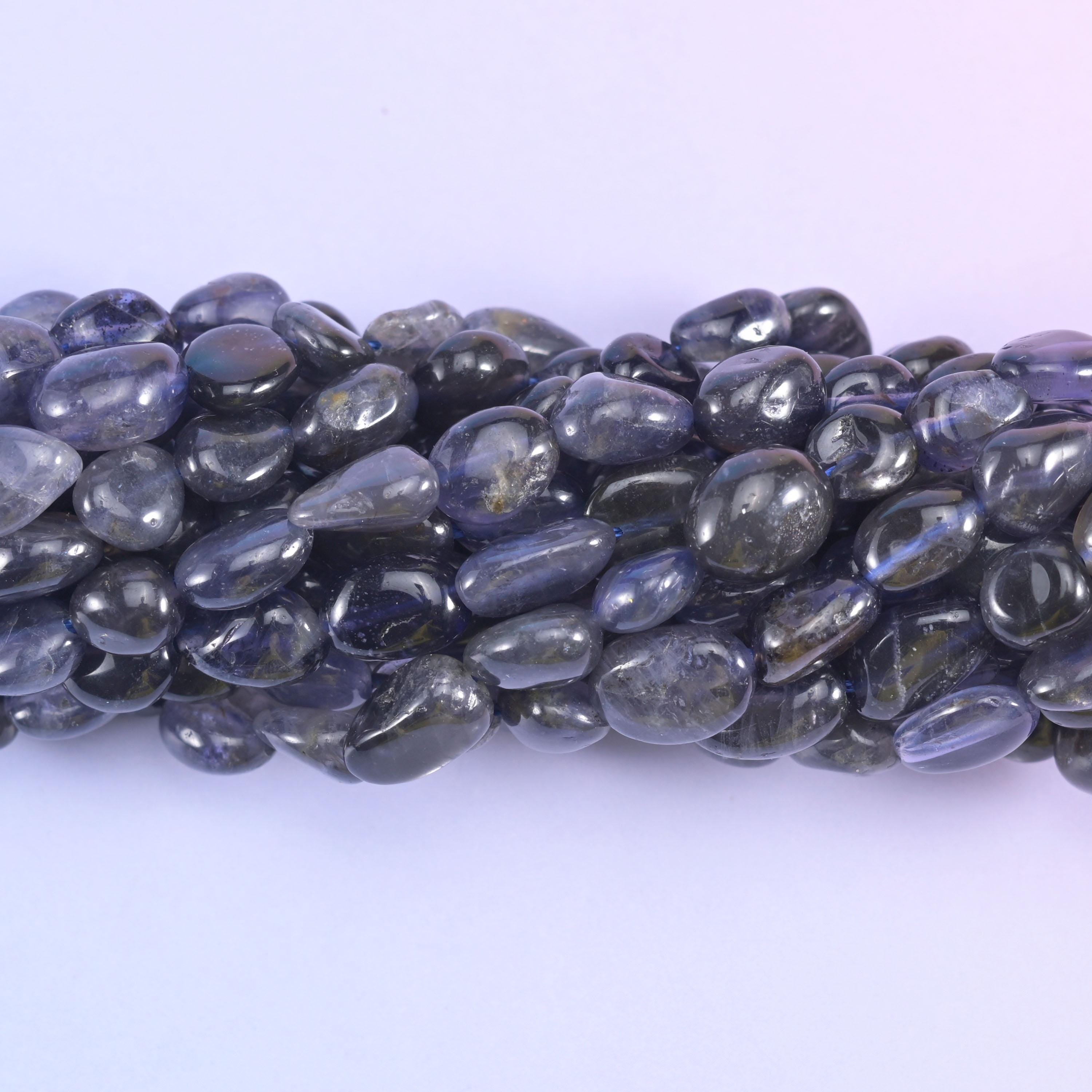 Iolite Pebble Nugget Beads 6-8mm Jewelry Making 15.5 Inch Strand