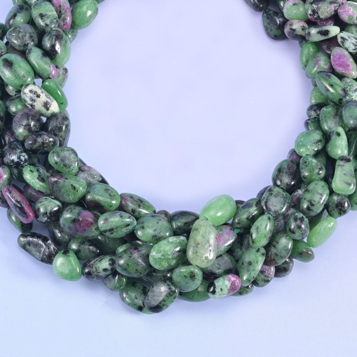 Ruby Zoisite Pebble Nugget Beads