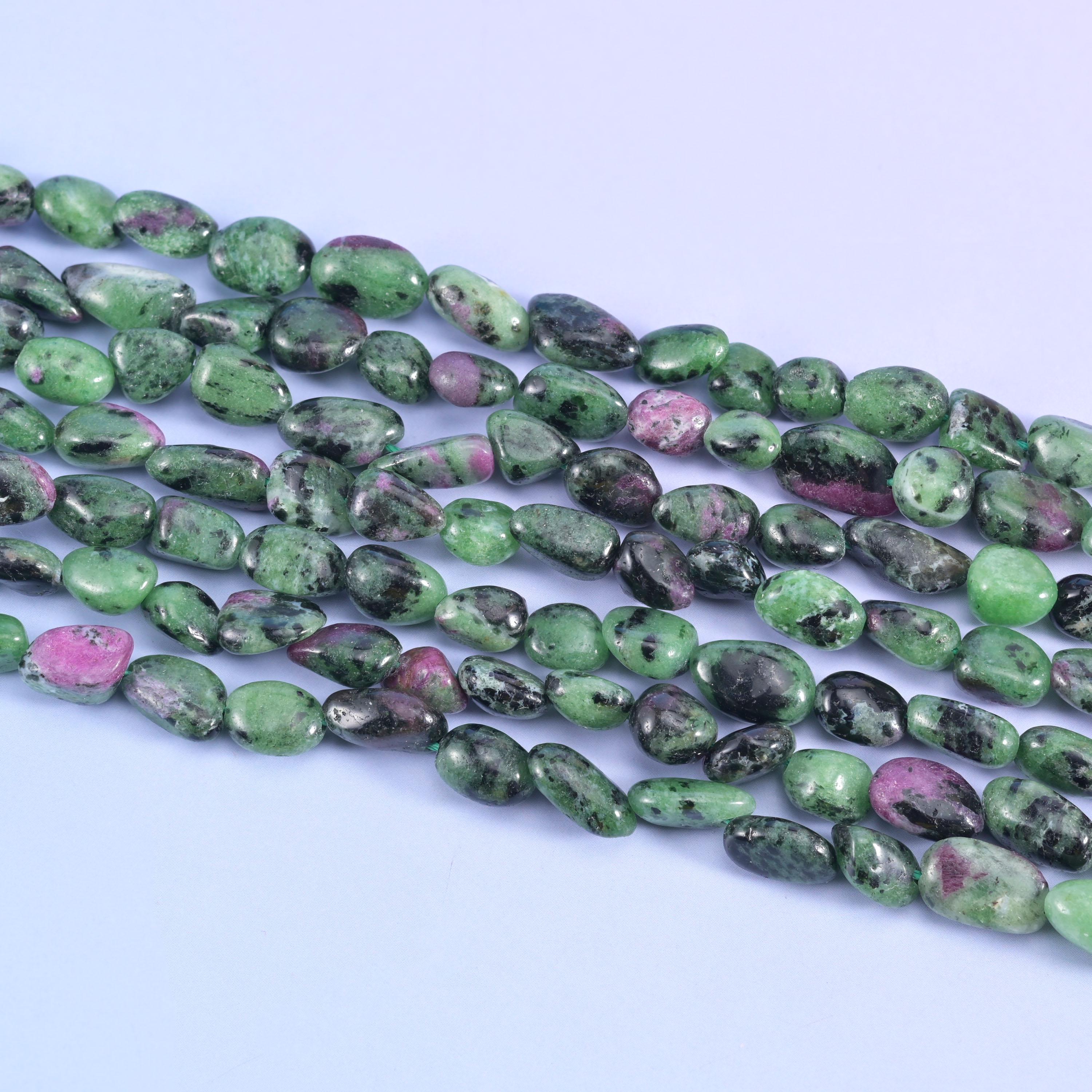 Ruby Zoisite Pebble Nugget Beads