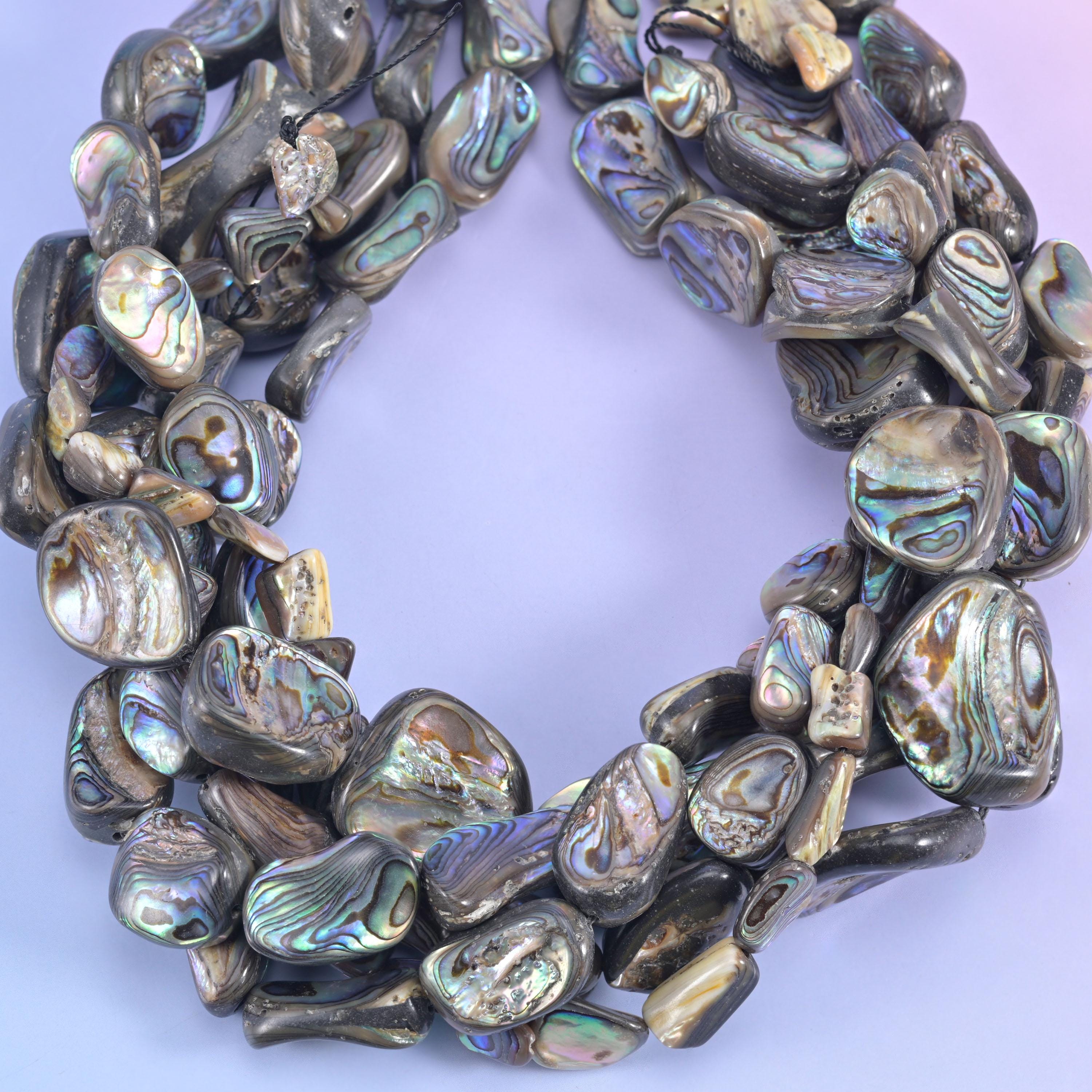Abalone Shell Irregular Freeform Beads Jewelry Making 15 Inch Strand