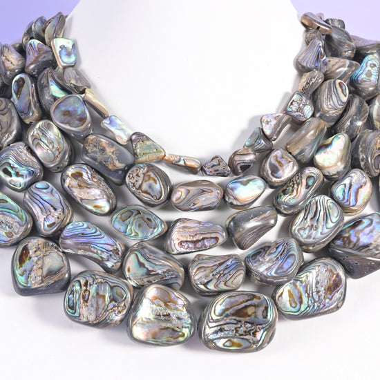 Abalone Shell Irregular Freeform Beads Jewelry Making 15 Inch Strand