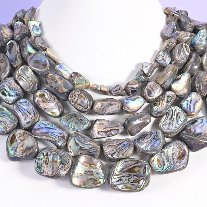 Abalone Shell Irregular Freeform Beads Jewelry Making 15 Inch Strand
