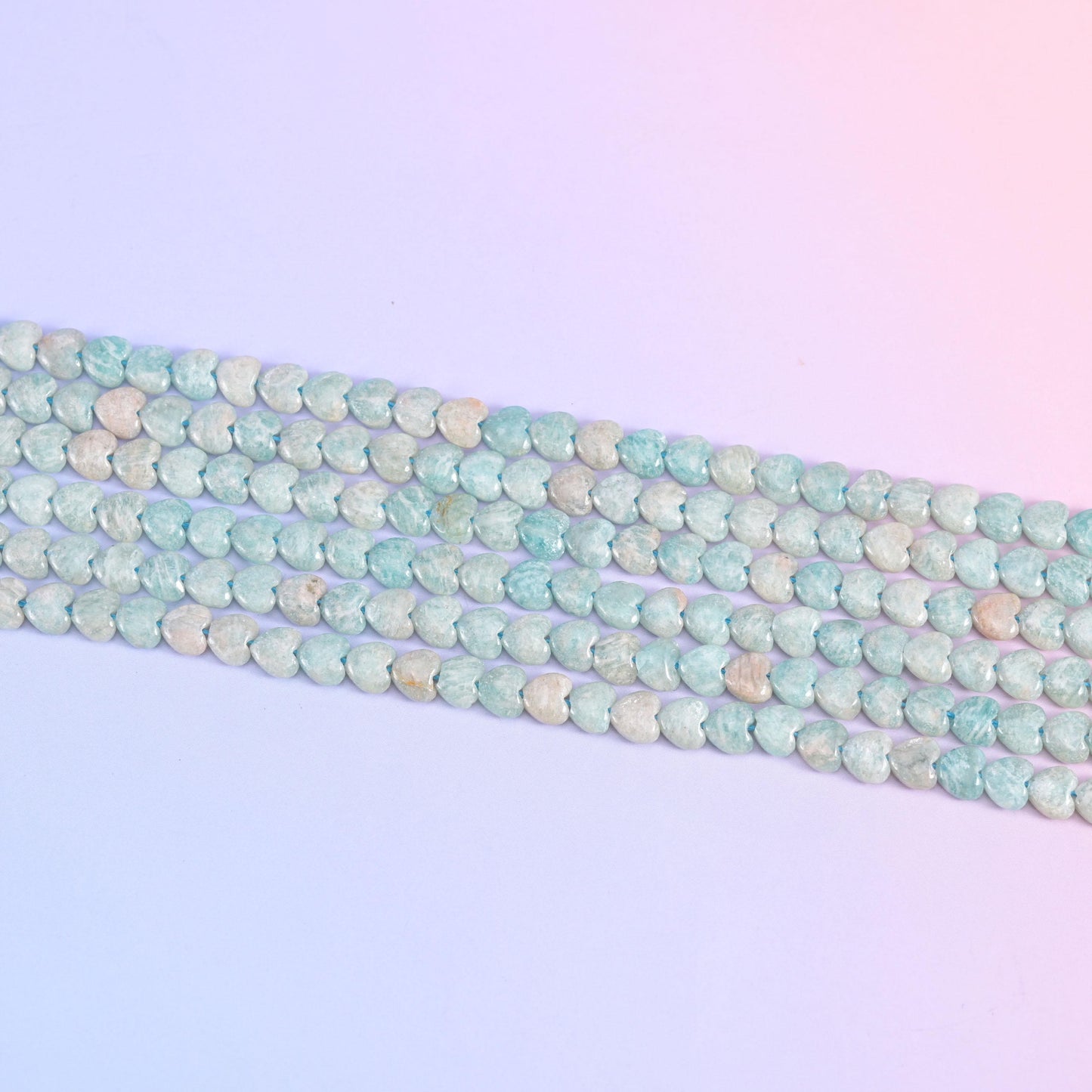 Blue Amazonite Heart Beads Size 6mm Jewelry Making 15 Inch Strand