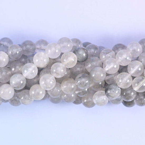 Cloudy Quartz Smooth Round Beads