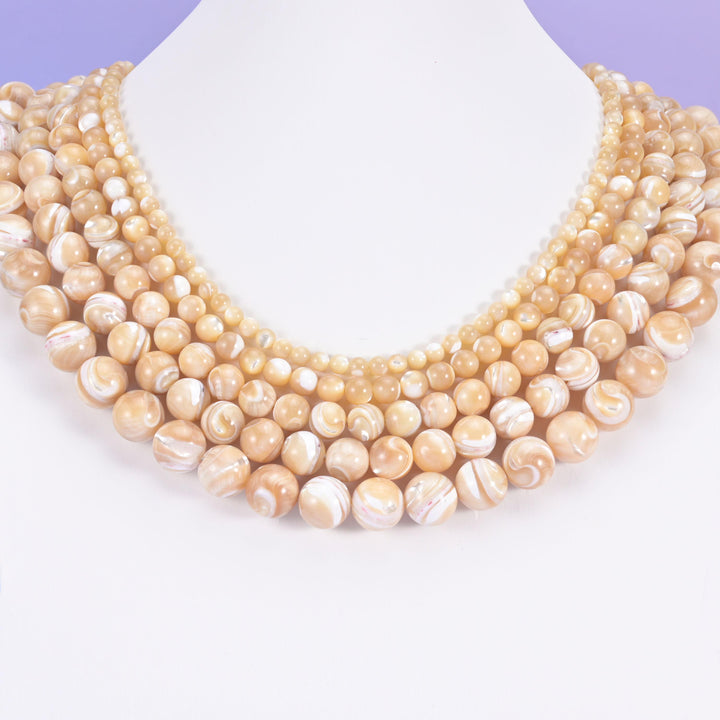 Trochus Shell Smooth Round Beads