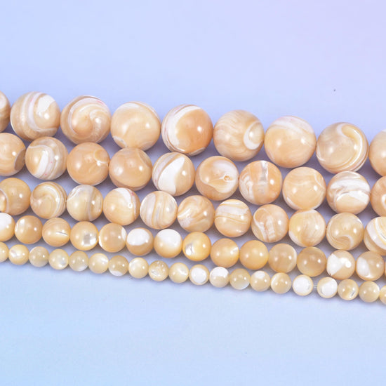 Trochus Shell Smooth Round Beads