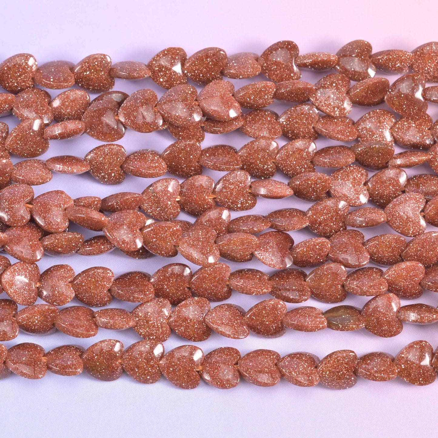 Gold Sandstone Heart Beads