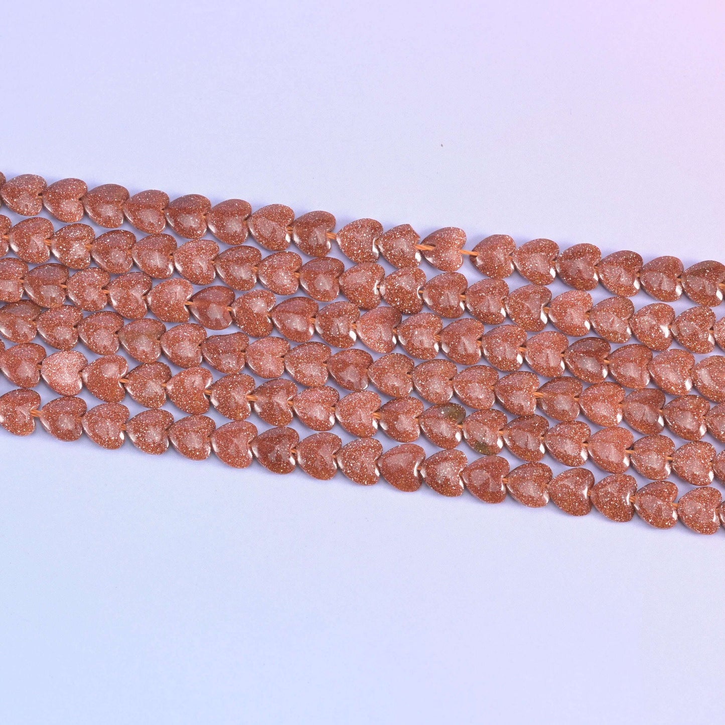 Gold Sandstone Heart Beads