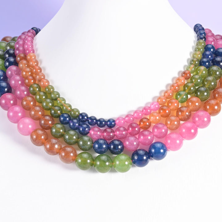 Tourmaline Color Dyed Jade Beads Round 6mm–12mm