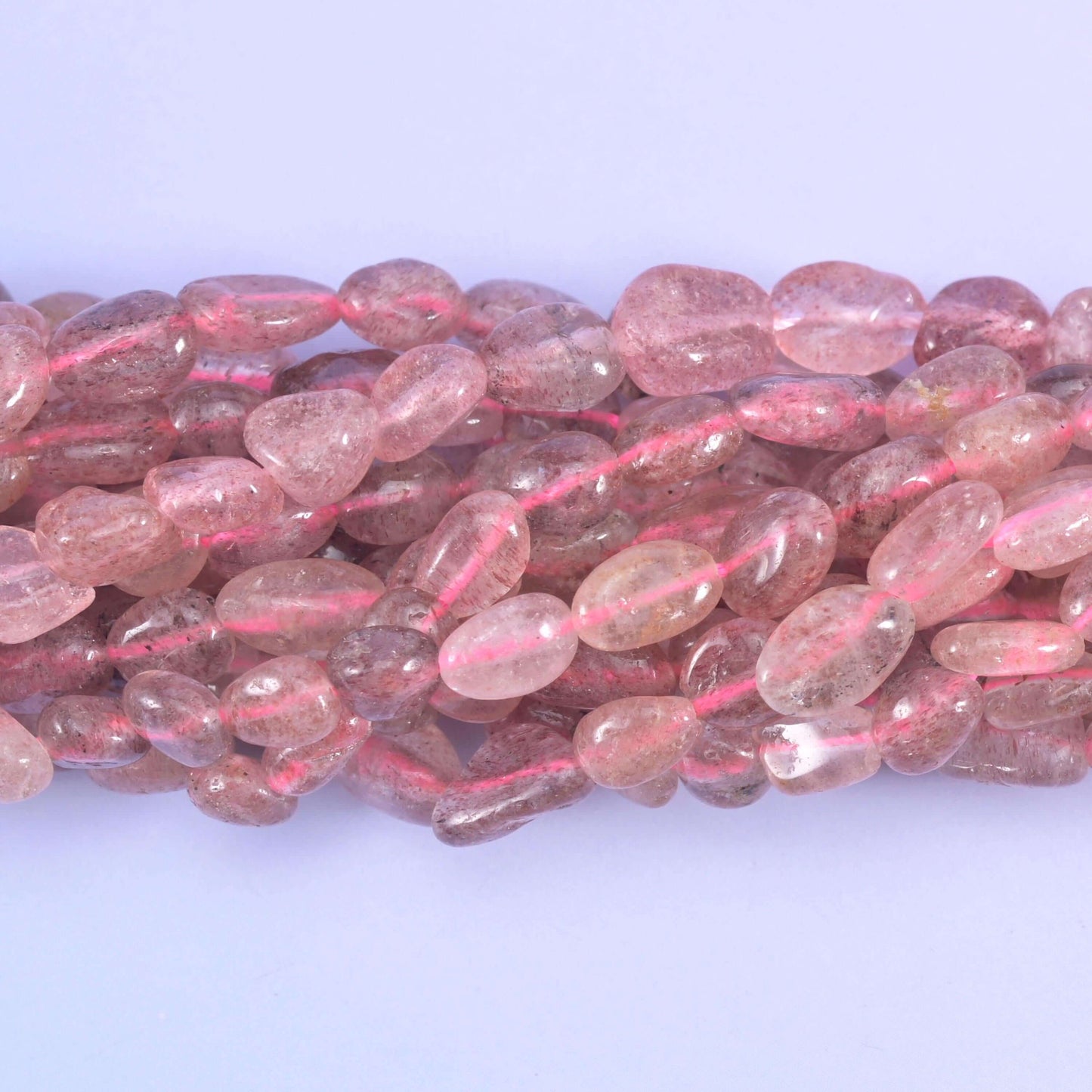 Strawberry Quartz Pebble Nugget Beads