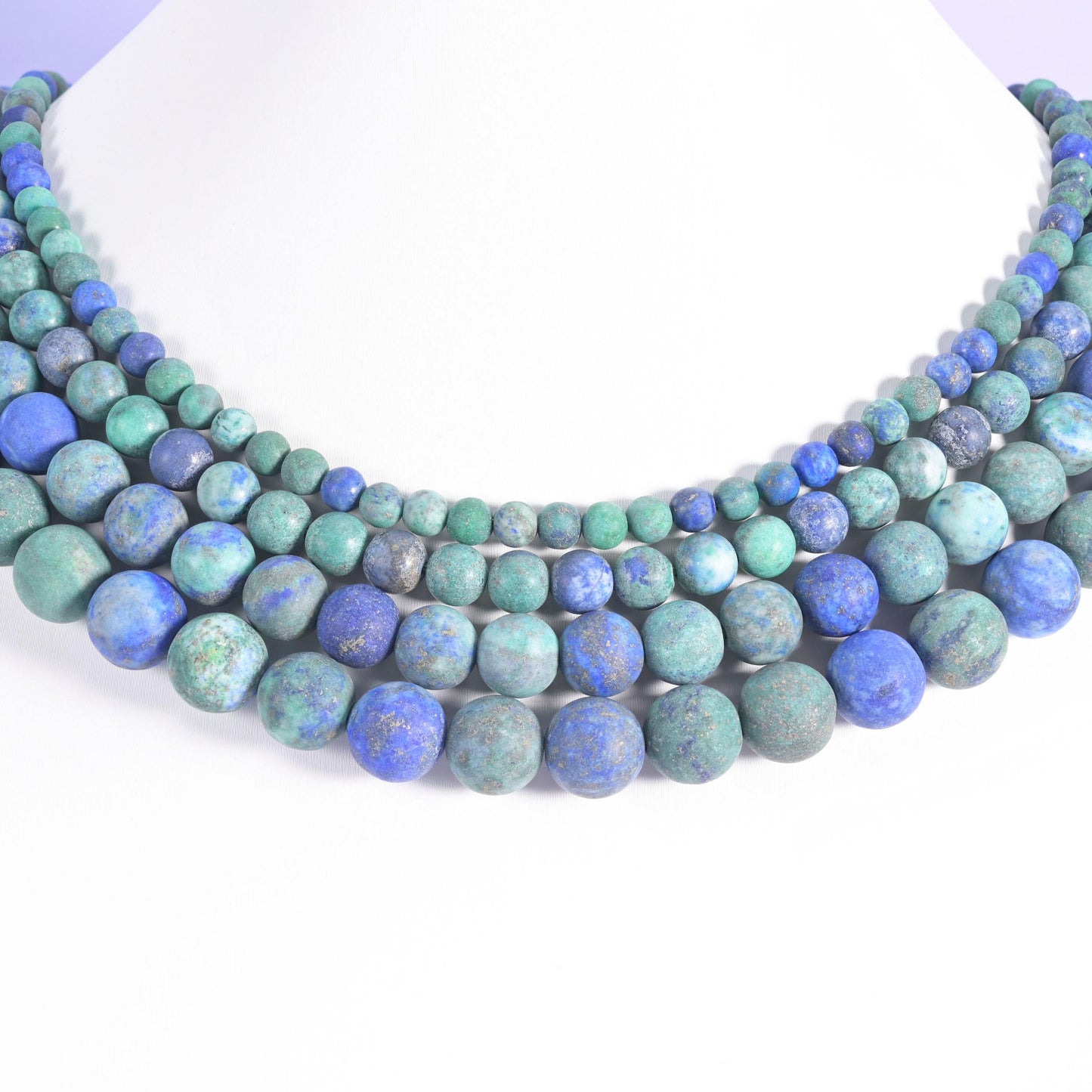 Phoenix Lapis Matte Round Beads 4mm 6mm 8mm 10mm Jewelry Making 15 Inch Strand