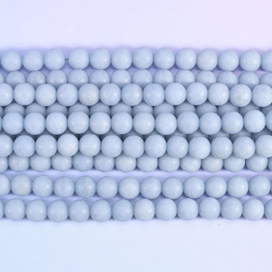 Angelite Matte Round Beads 4mm 6mm 8mm 10mm Jewelry Making 15 Inch Strand