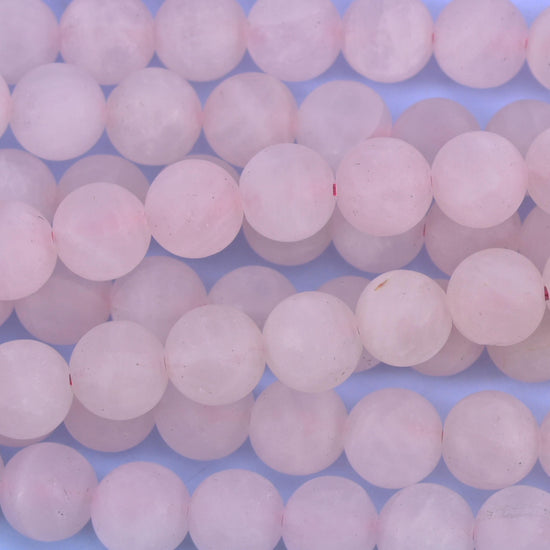 Rose Quartz Matte Round Beads 4mm 6mm 8mm 10mm Jewelry Making 15 Inch Strand