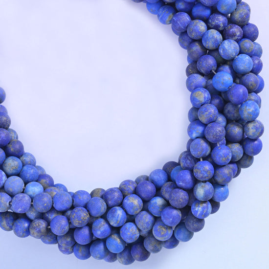 Lapis Lazuli Matte Round Beads