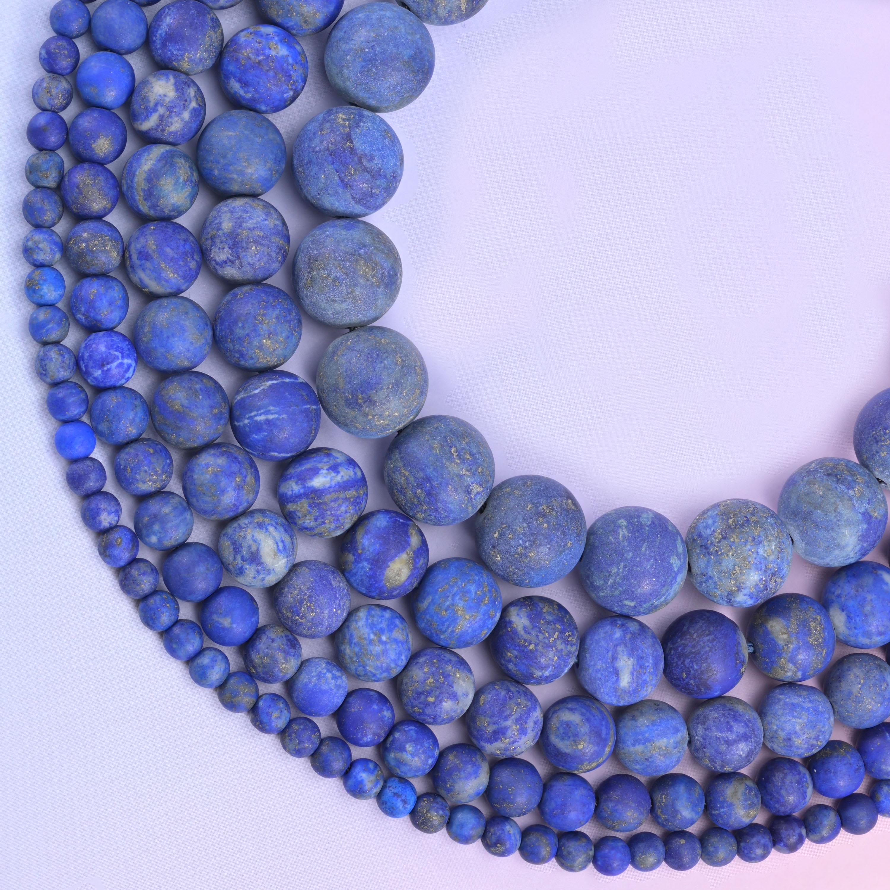 Lapis Lazuli Matte Round Beads