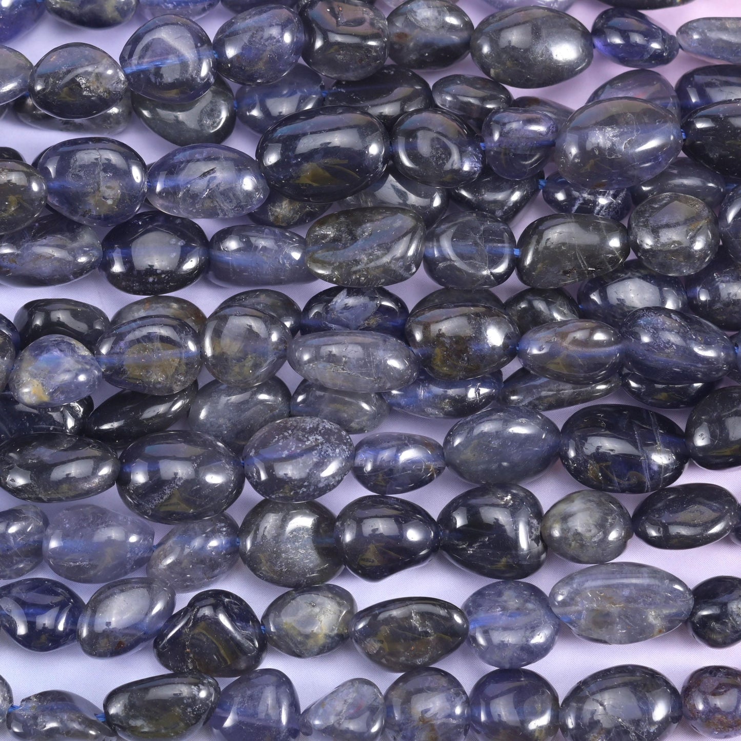 Iolite Pebble Nugget Beads 6-8mm Jewelry Making 15.5 Inch Strand