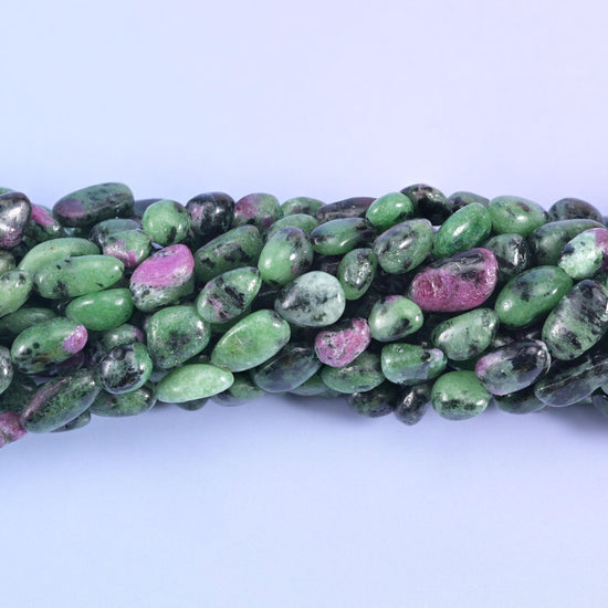 Ruby Zoisite Pebble Nugget Beads