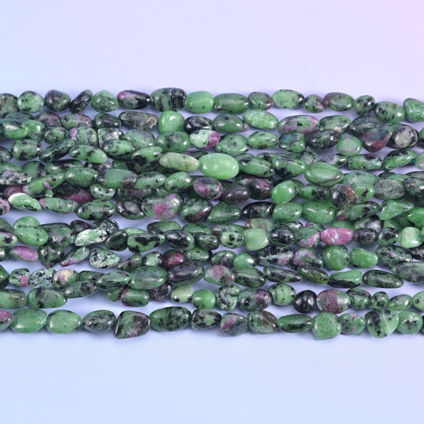 Ruby Zoisite Pebble Nugget Beads