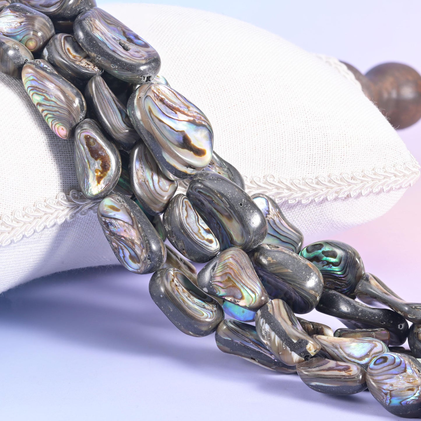 Abalone Shell Irregular Freeform Beads Jewelry Making 15 Inch Strand