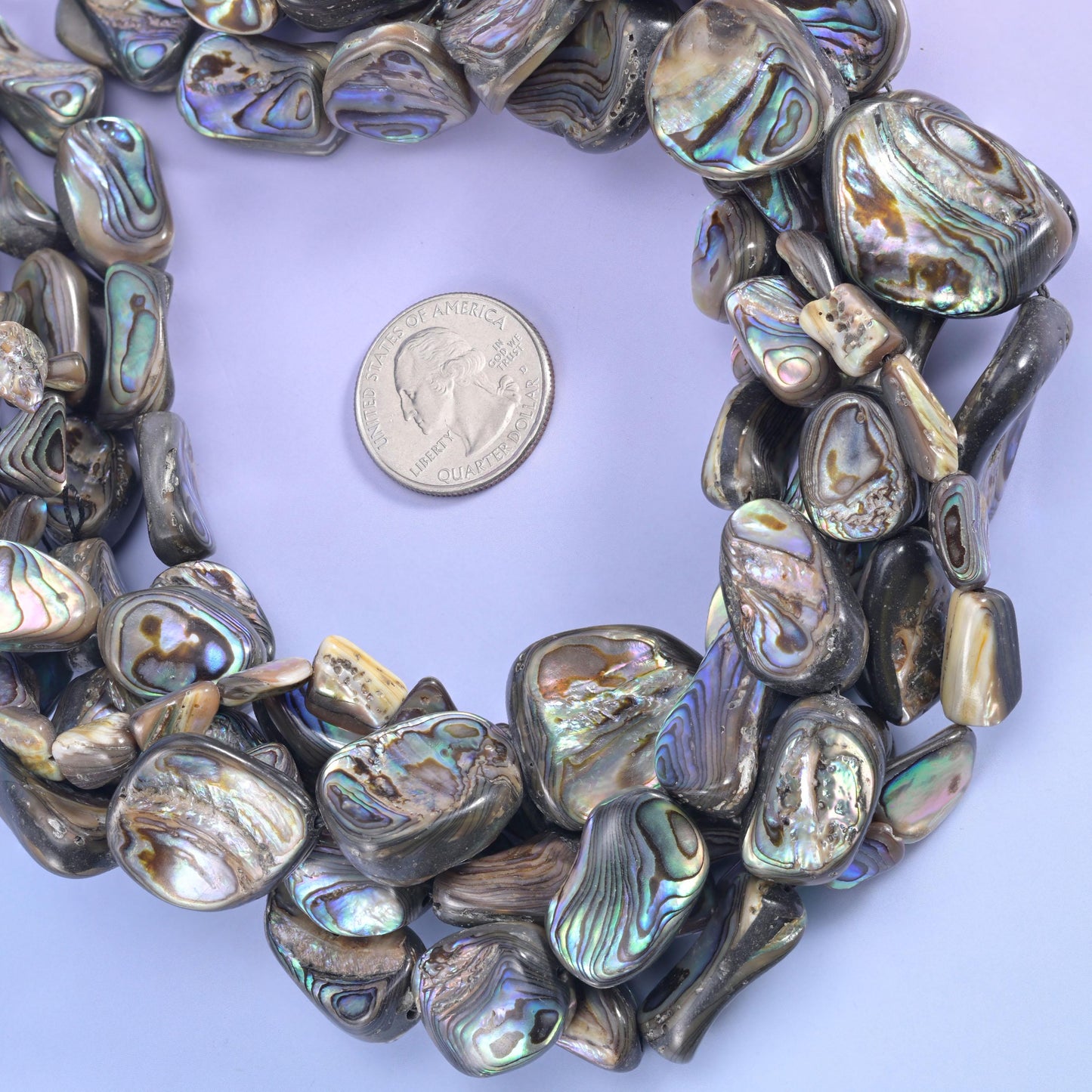 Abalone Shell Irregular Freeform Beads Jewelry Making 15 Inch Strand