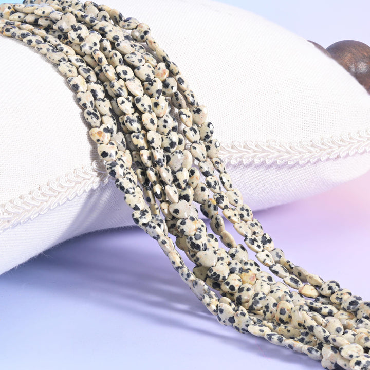 Dalmatian Jasper Heart Beads Strand for Jewelry Making