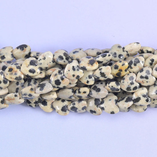 Dalmatian Jasper Heart Beads Strand for Jewelry Making