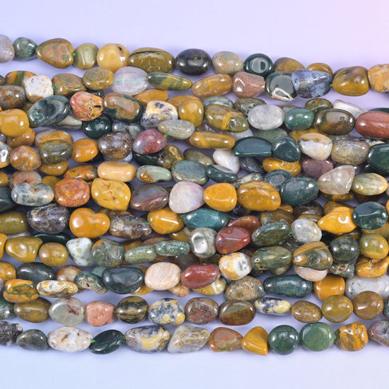 Ocean Jasper Pebble Nugget Beads
