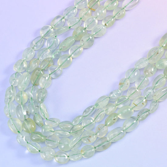 Prehnite Pebble Nugget Beads