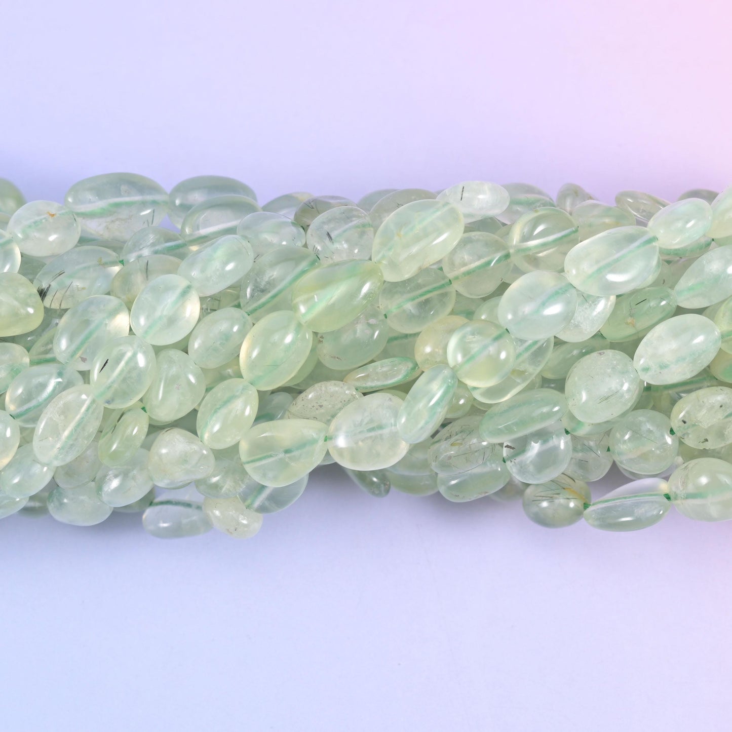 Prehnite Pebble Nugget Beads
