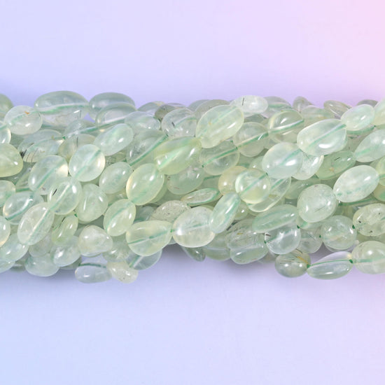Prehnite Pebble Nugget Beads