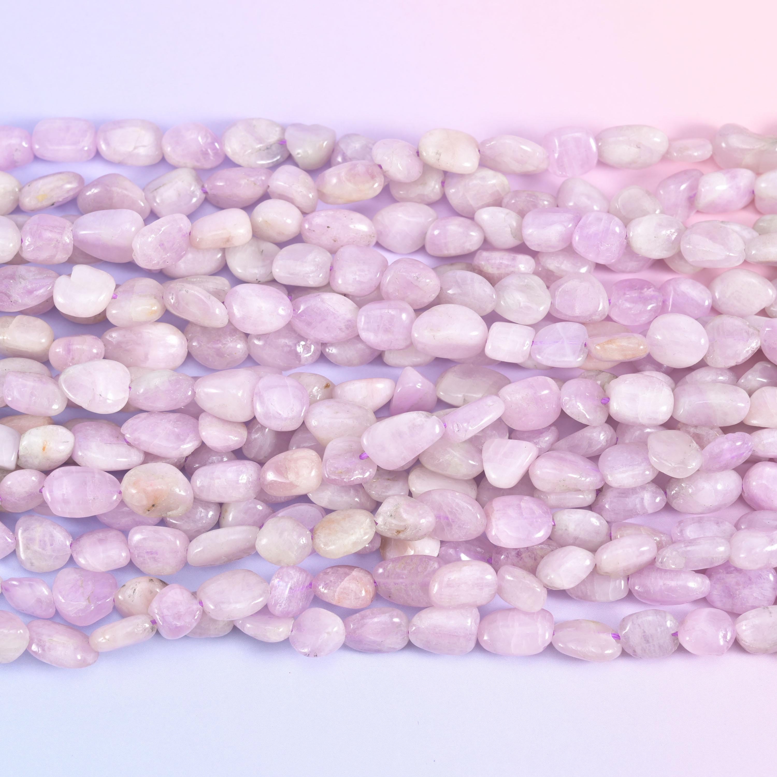Kunzite Pebble Nugget Beads