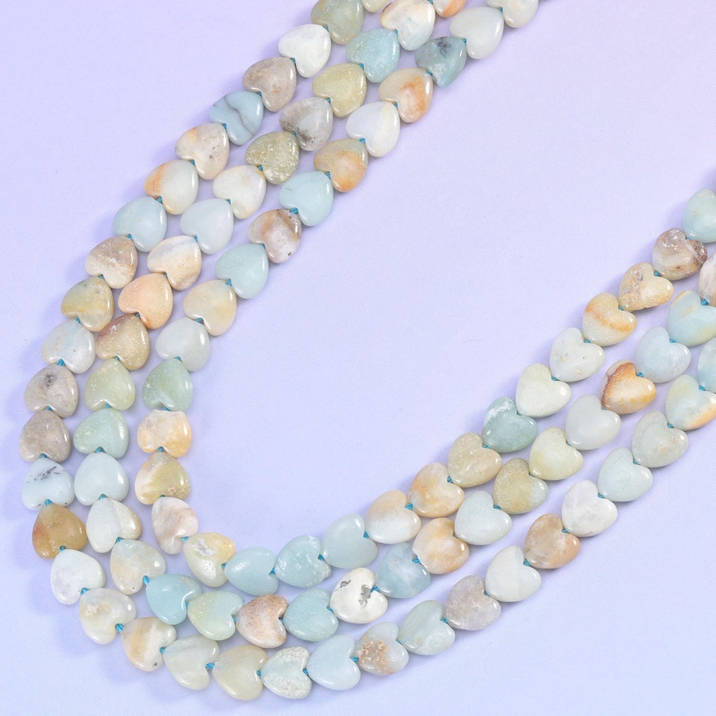 Multi-Color Amazonite Heart Beads Size 6mm Jewelry Making 15 Inch Strand
