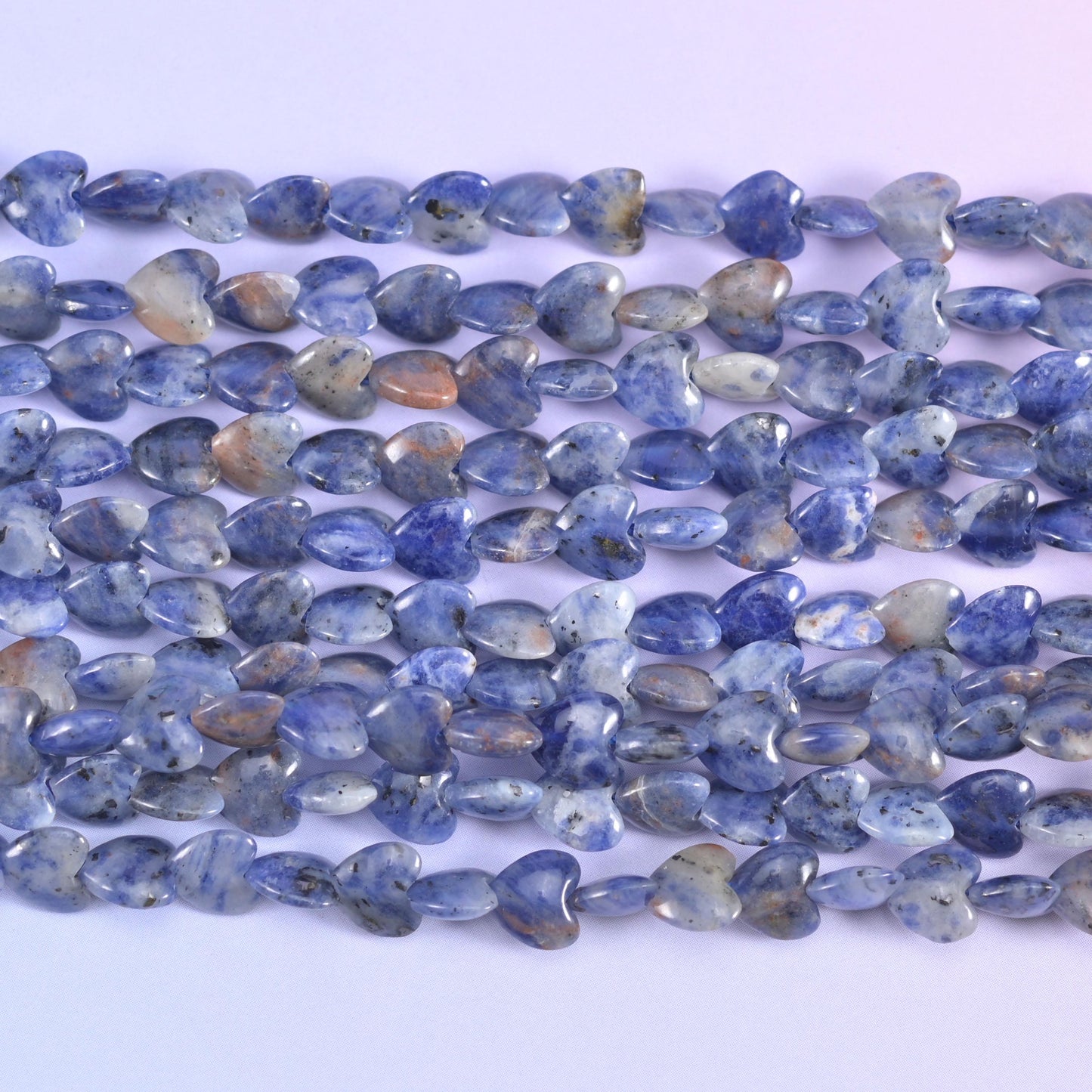 Blue Sodalite Heart Beads